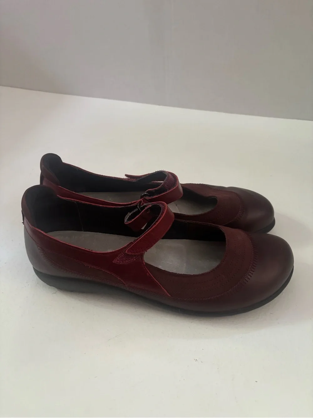 Naot Women’s Kirei Maryjane Shoes Violet Bourdeaux‎ Rumba Leather Nubuck Size 41
